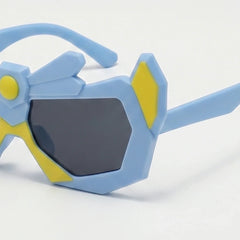 Boys Blue Cat Motif Sunglasses