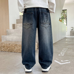 Boys Blue Baggy Fit Denim Jeans