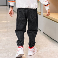 Boys Black Denim Jogger
