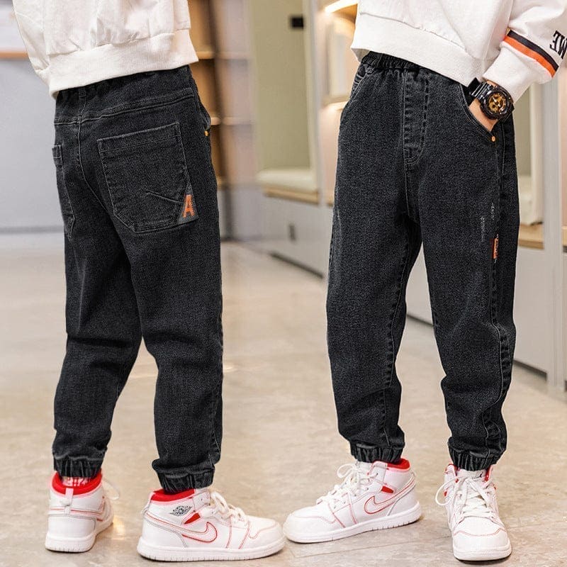 Boys Black Denim Jogger