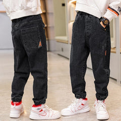 Boys Black Denim Jogger