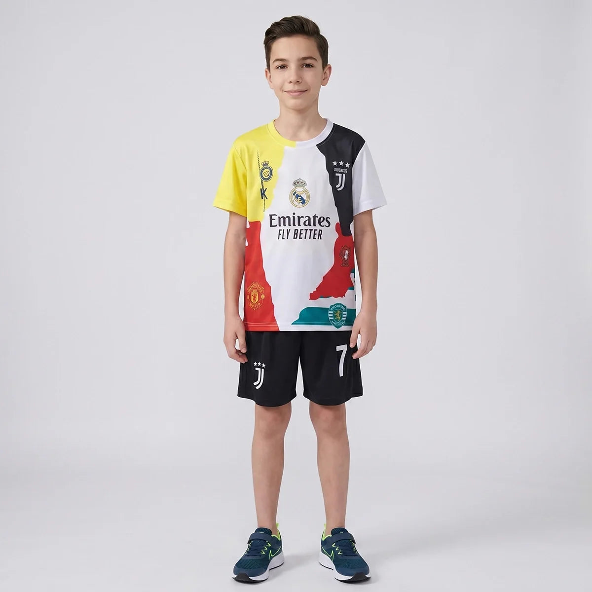 Boys Black Typography Print Short Sleeve T-Shirt With Shorts Sets