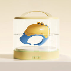 Baby Yellow Dinosaur Shower Cap with Water Guard
