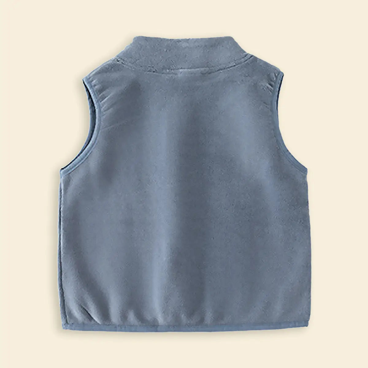 Boys Blue Fleece Vest With Bear Patch