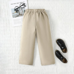 Boys Beige Relaxed Fit Pants