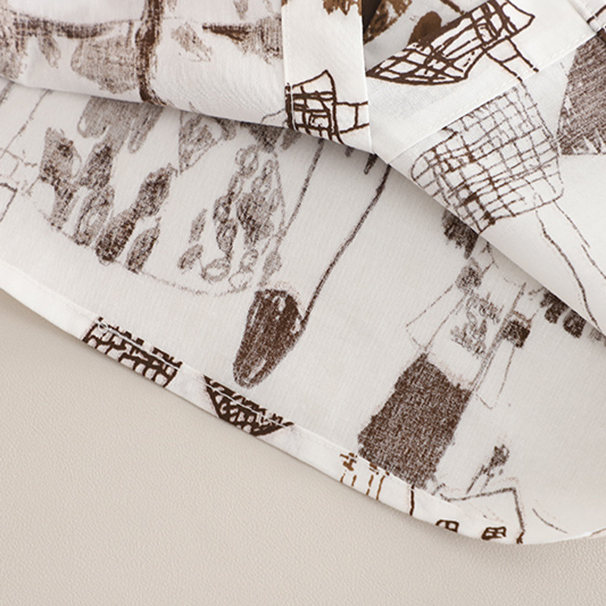 Boys Abstract Printed Short Sleeves Shirt With Brown Shorts Set