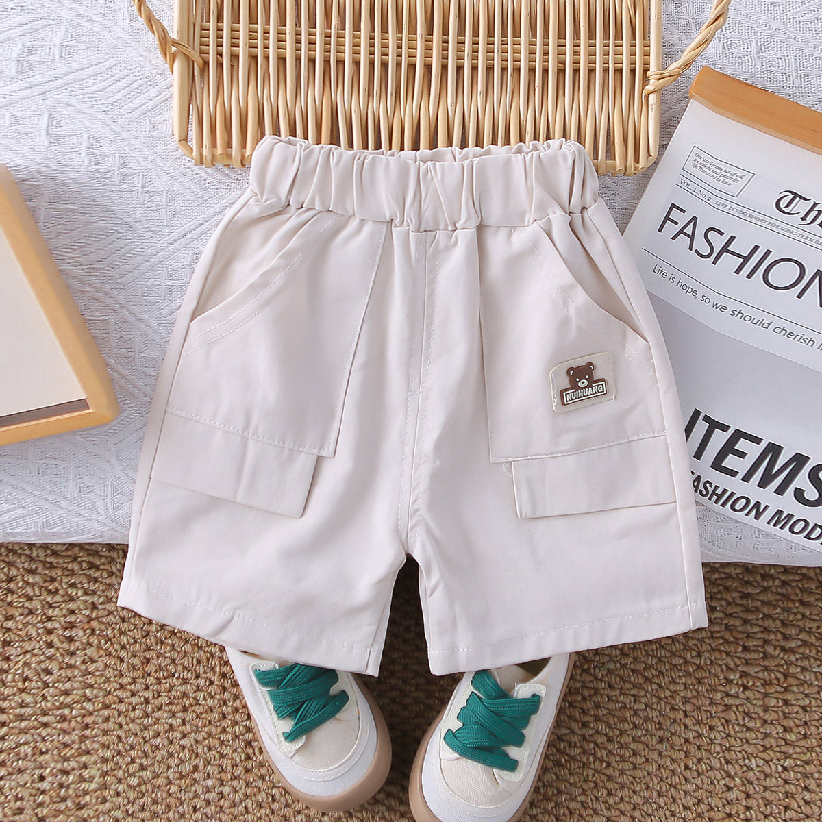 Boys Black Horizontal Striped Polo T-Shirt With Shorts Set
