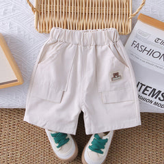 Boys Black Horizontal Striped Polo T-Shirt With Shorts Set