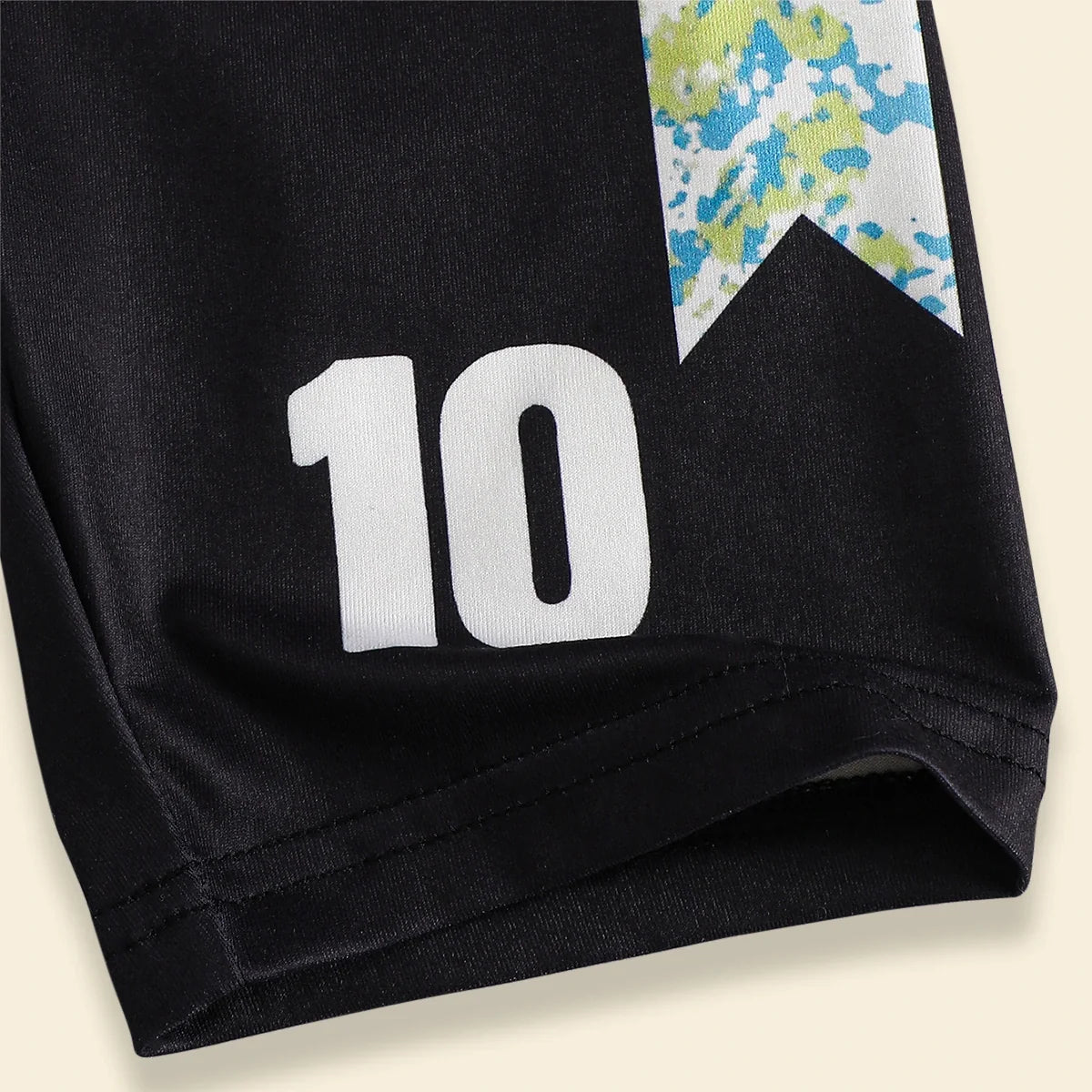 Boys Black Abstract Print T-Shirt With Shorts Set