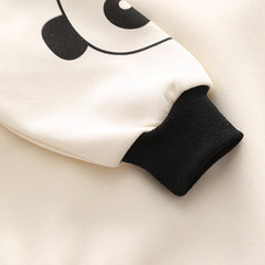 Boys Black Striped Panda Applique Sweatshirt & Dungaree Set