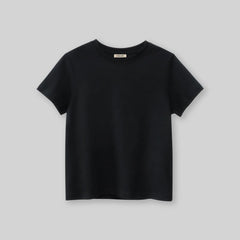 Boys Black Solid Short Sleeves T-Shirt