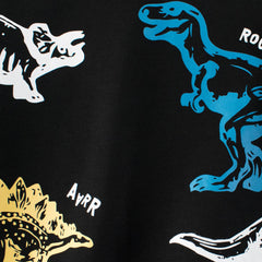 Boys Black Dinosaur Graphic Long Sleeves Sweatshirt