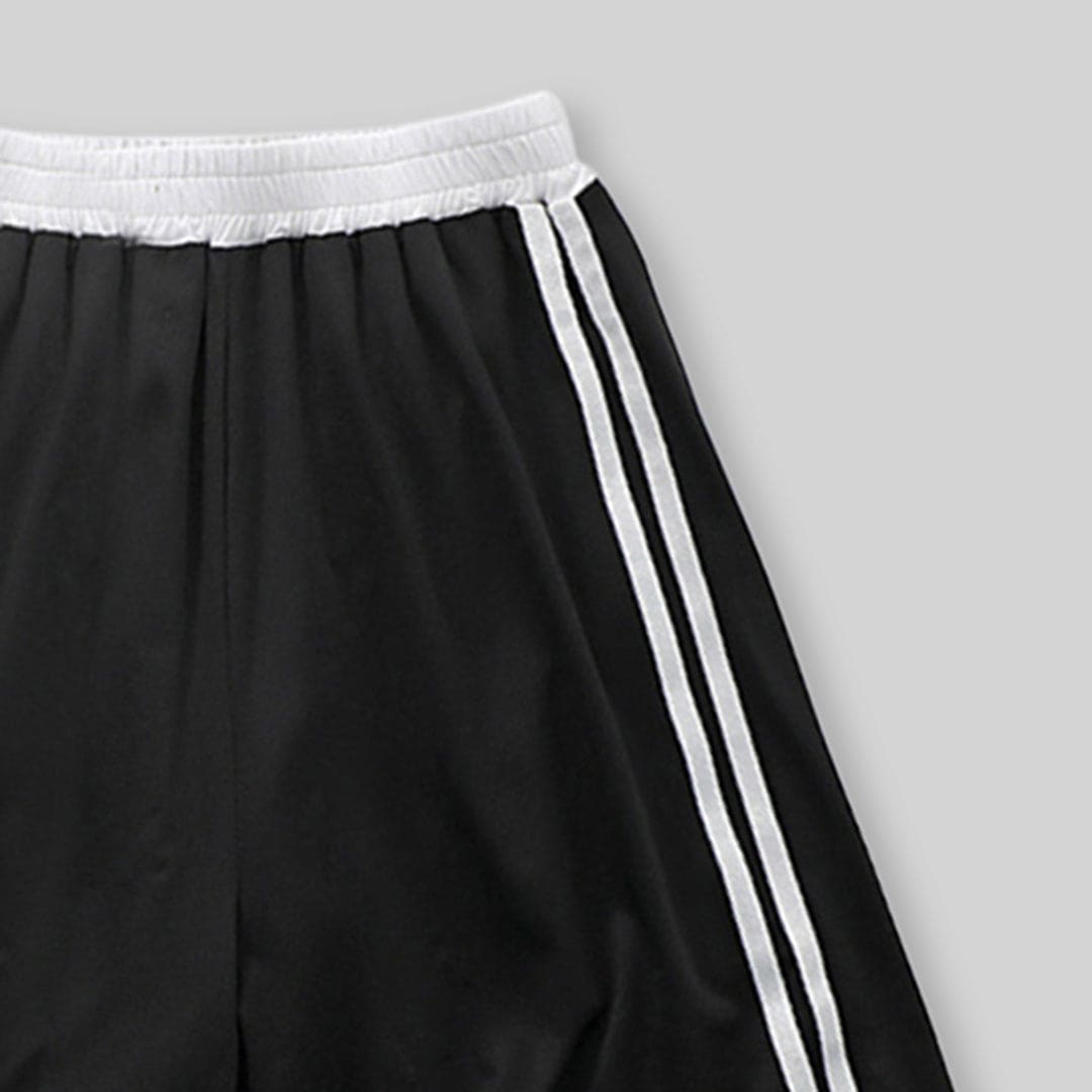 Boys Black Striped Elasticated Shorts