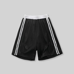 Boys Black Striped Elasticated Shorts