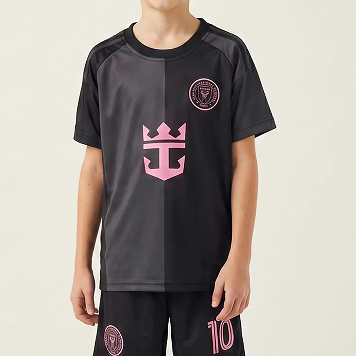 Boys Black Short Sleeve Graphics Print T-Shirt With Shorts Sets