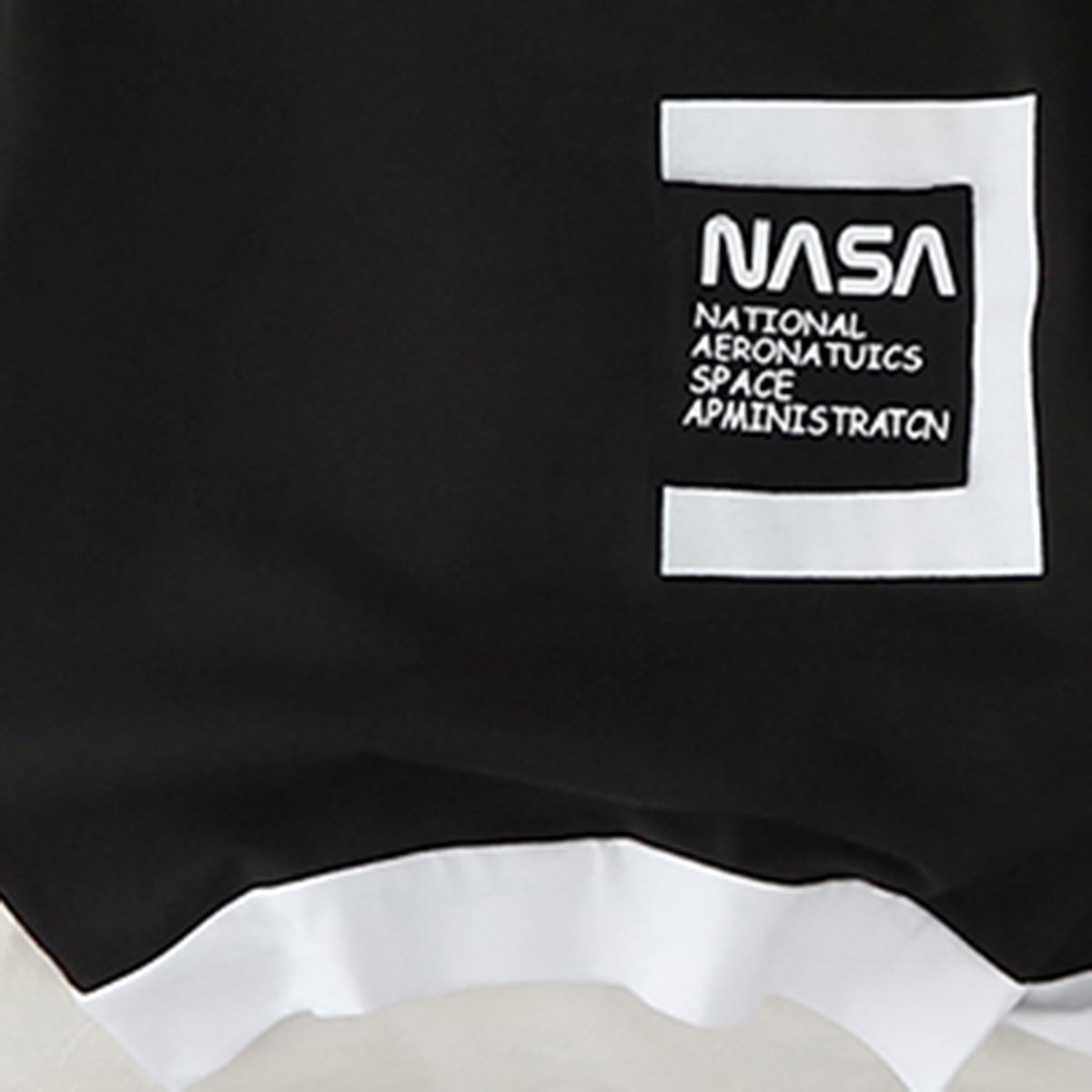 Boys Black Typographic Nasa Printed T-Shirt With Shorts Set