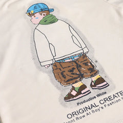 Boys Apricot Typographic Printed T-Shirt With Cargo Shorts Sets