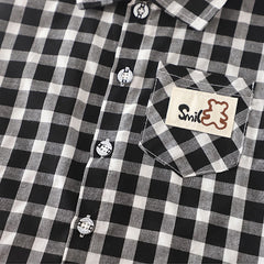 Boys Black Checked Shirt With Shorts & Sling Bag Sets