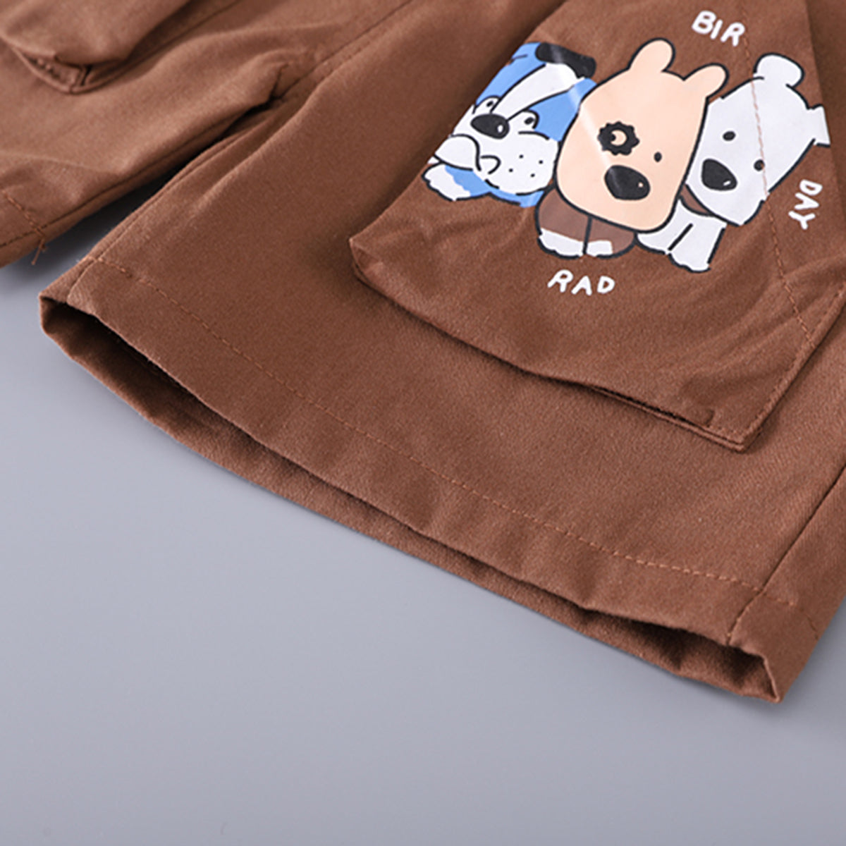 Boys Blue Cartoon Printed Short Sleeves T-shirt With Shorts Set