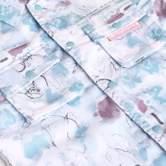 Boys Blue Abstract Printed Shirt With Shorts & T-Shirt Sets