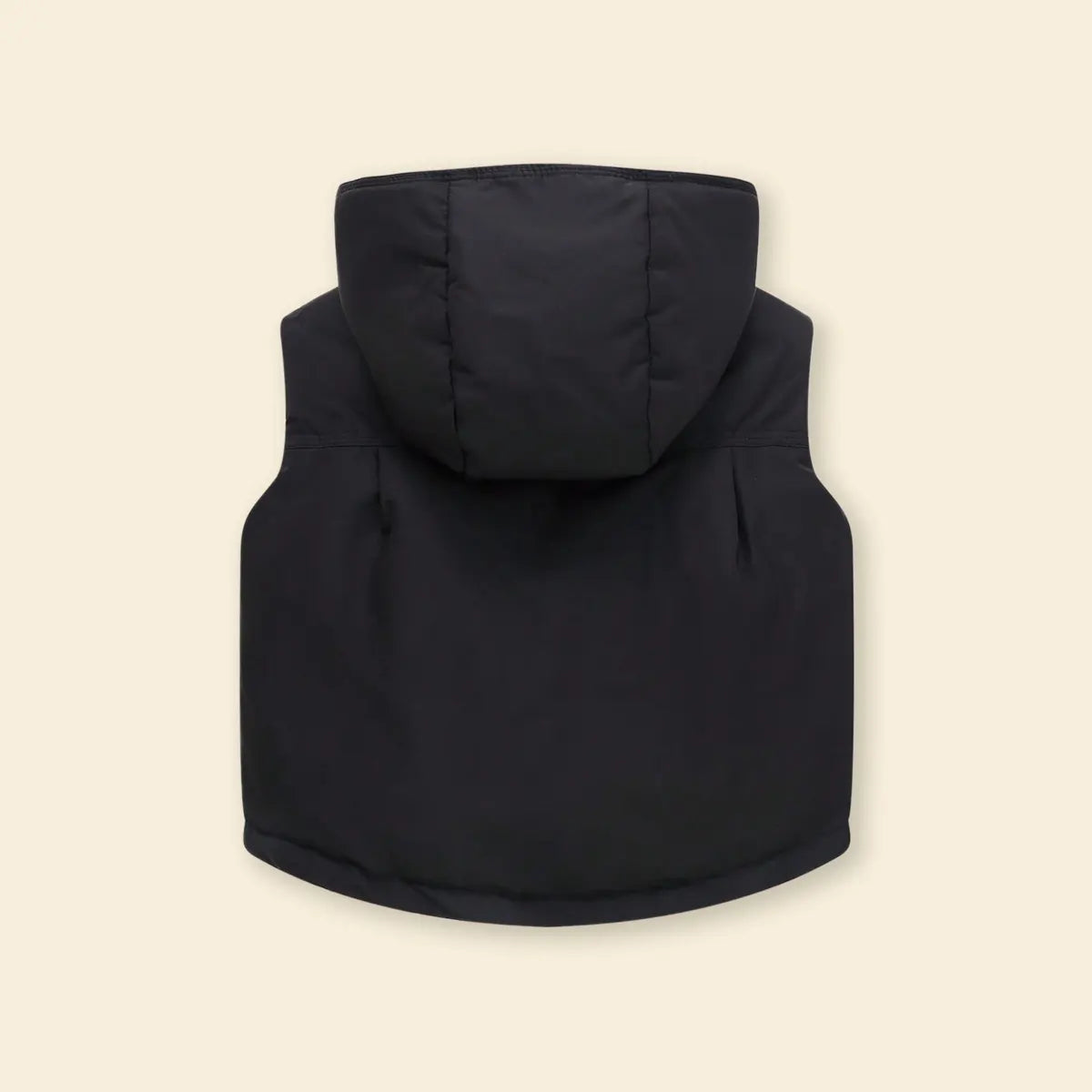 Boys Black Hooded Sleeveless Puffer Vest