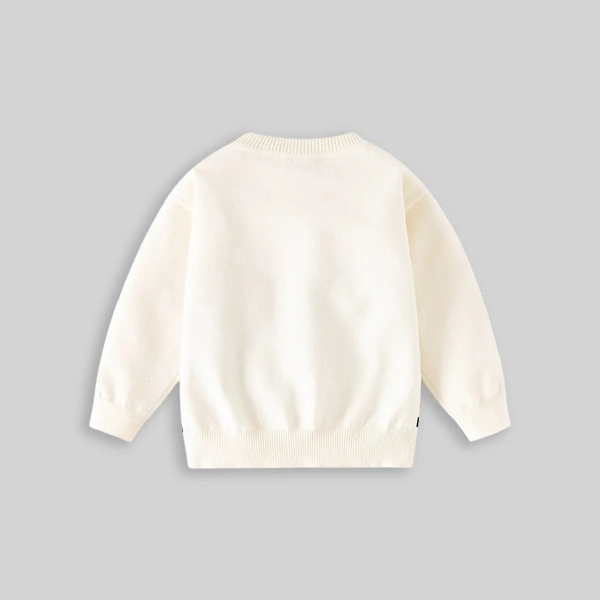 Boys Apricot Stripes Knitted Sweater With Bear Face Patch