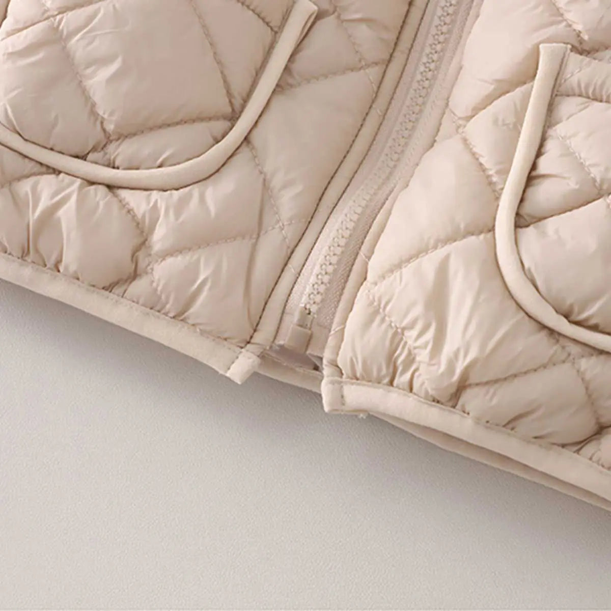 Boys Beige Long Sleeve Fleece Jacket With Quilted Vest & Jogger Sets