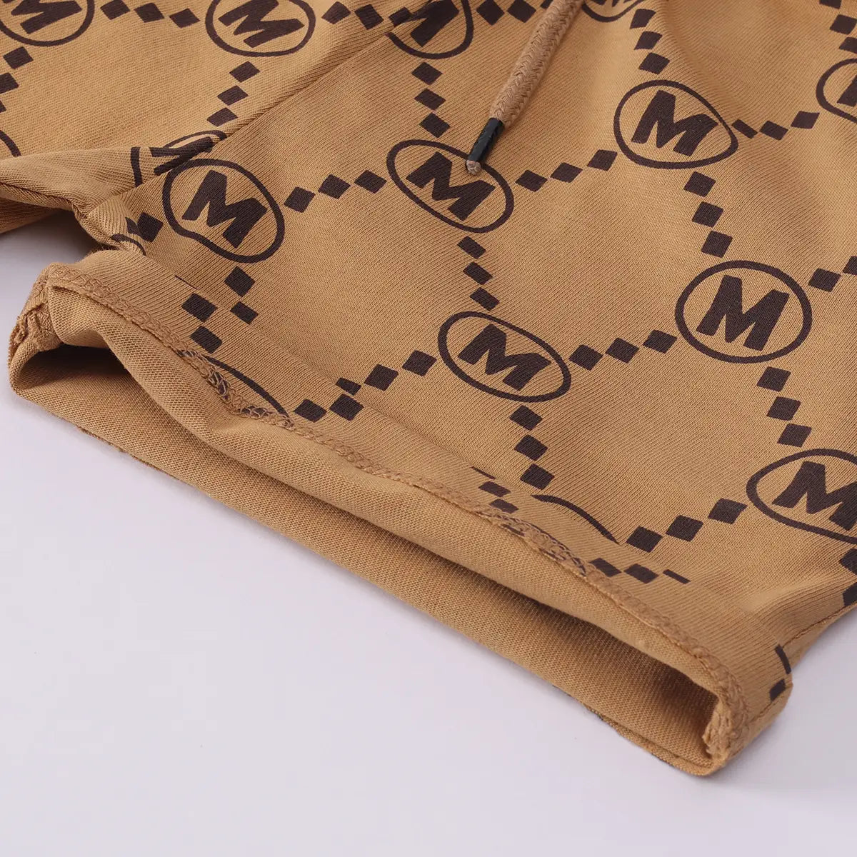 Boys Beige Graphic Printed Short Sleeve T-Shirt With Shorts Sets