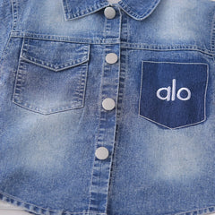 Boys Blue Denim Shirt & Shorts With Sleeveless T-Shirt Sets