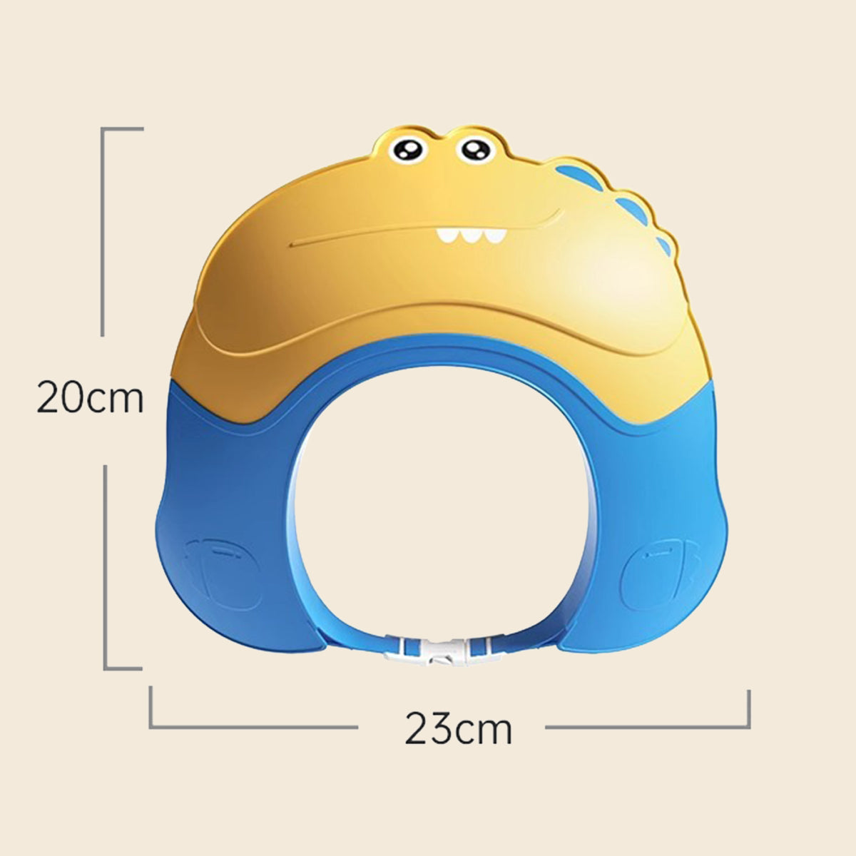 Baby Yellow Dinosaur Shower Cap with Water Guard