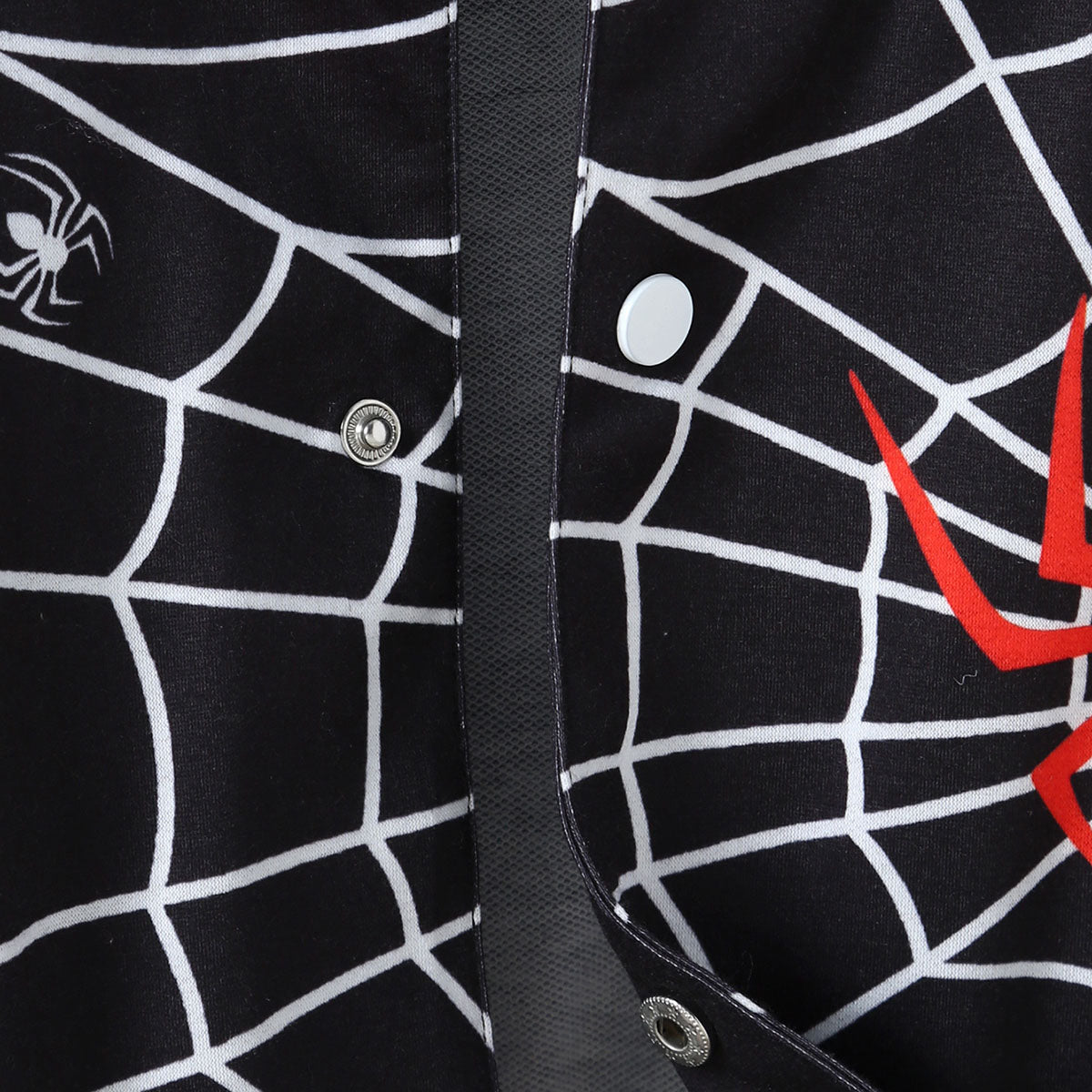 Boys Black Spider Printed Varsity Jacket