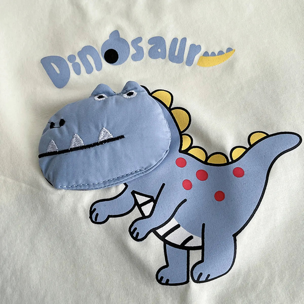 Boys Blue Dinosaur Printed T-Shirt With Shorts Sets