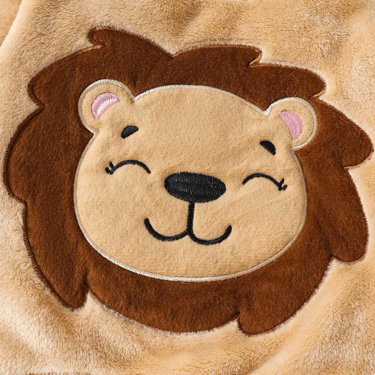 Boys Beige Lion Embroidered Sweatshirt With Jogger Co-ord Set