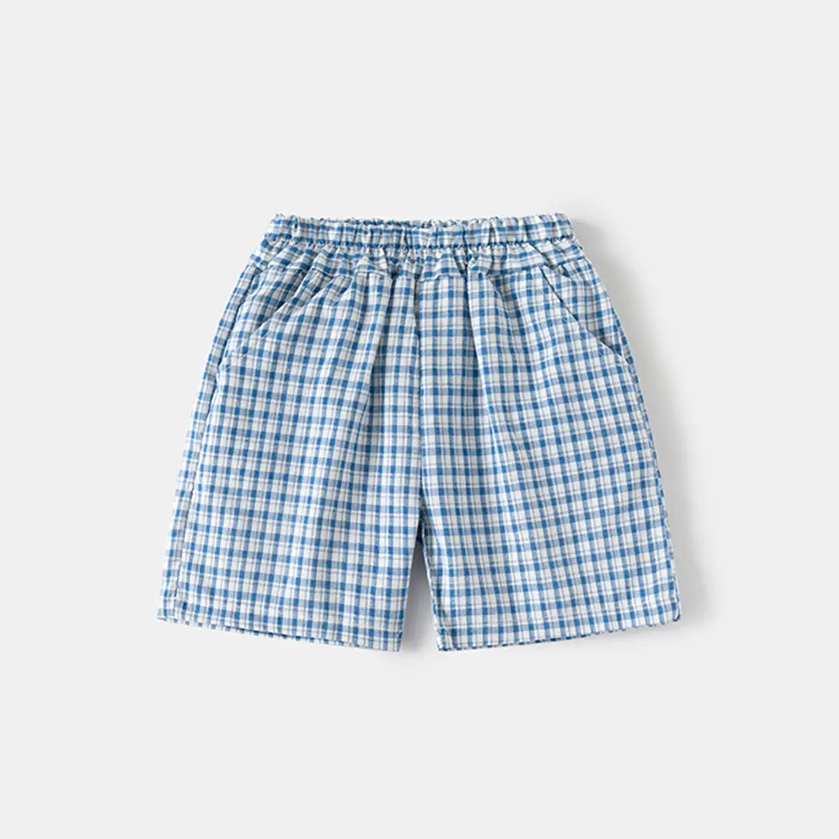 Boys Blue Checked Short Sleeves Shirt & Shorts Co-ord Sets