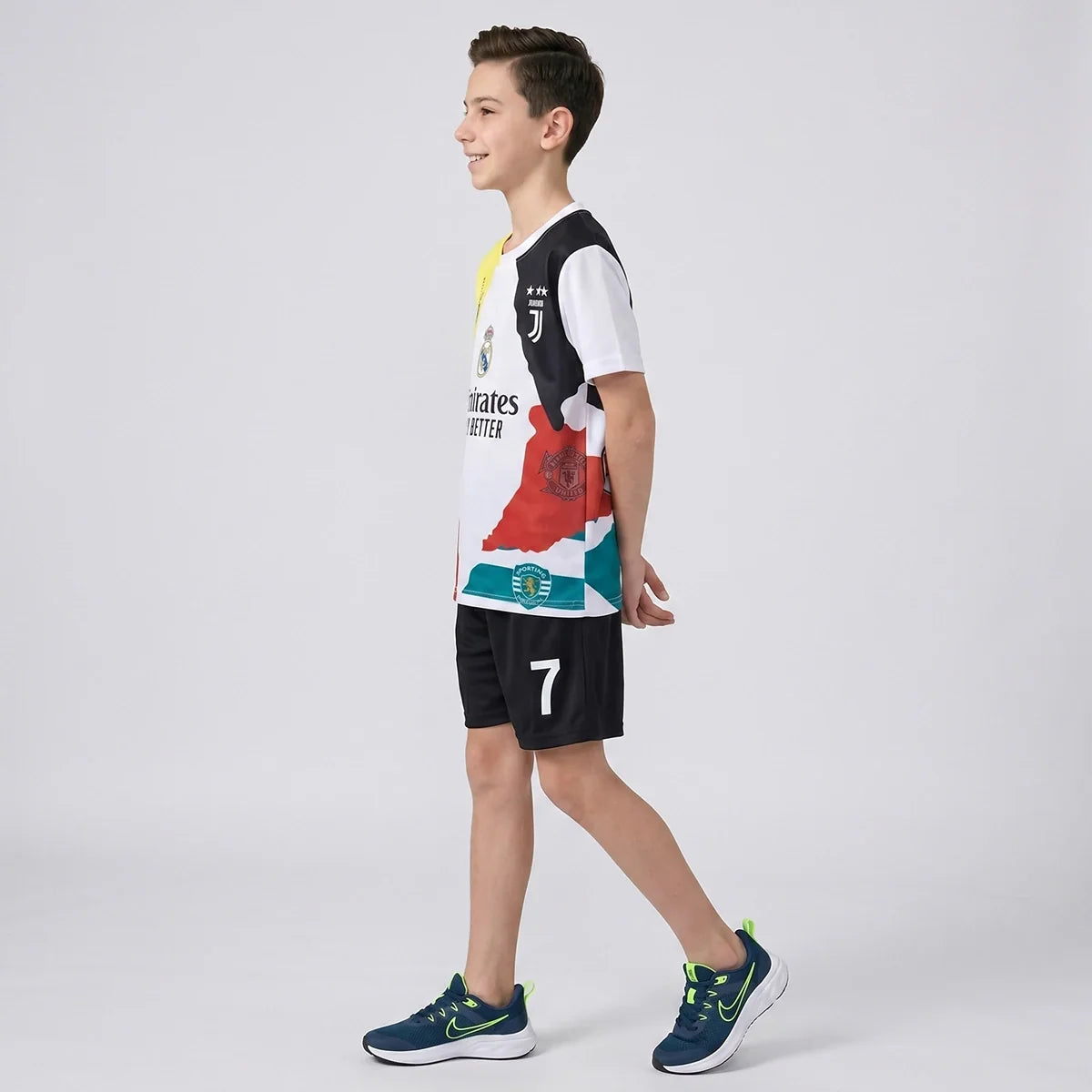 Boys Black Typography Print Short Sleeve T-Shirt With Shorts Sets