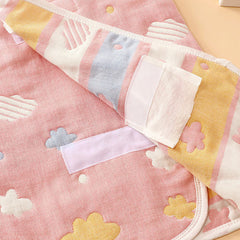 Baby Pink Cloud-Print Wearable Sleeping Vest
