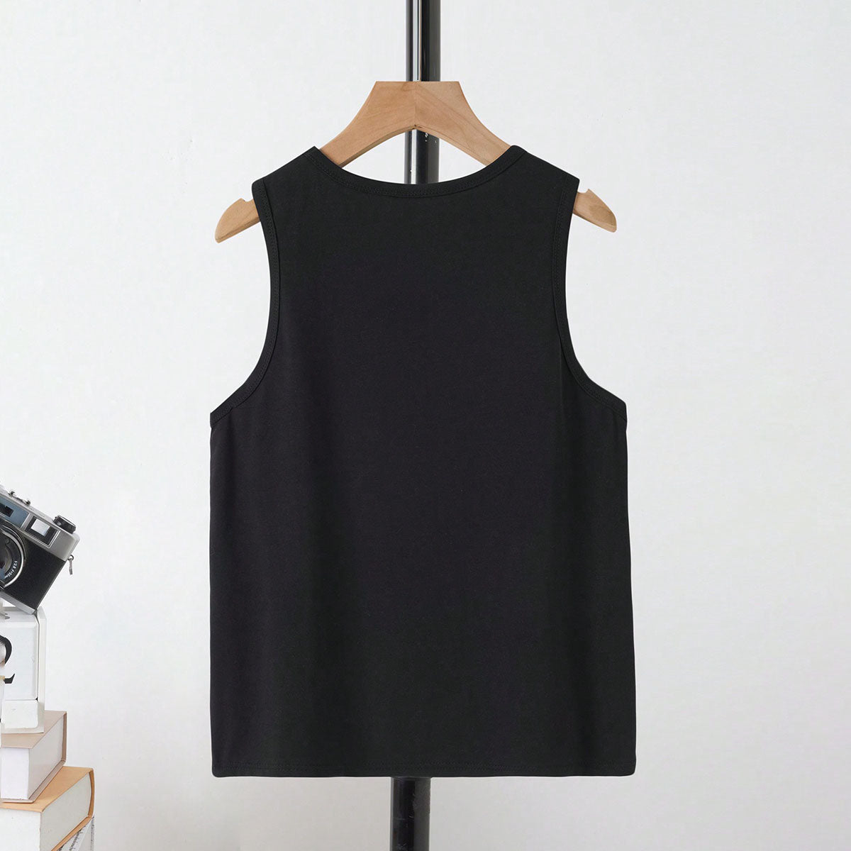 Boys Black Typographic Printed Vest