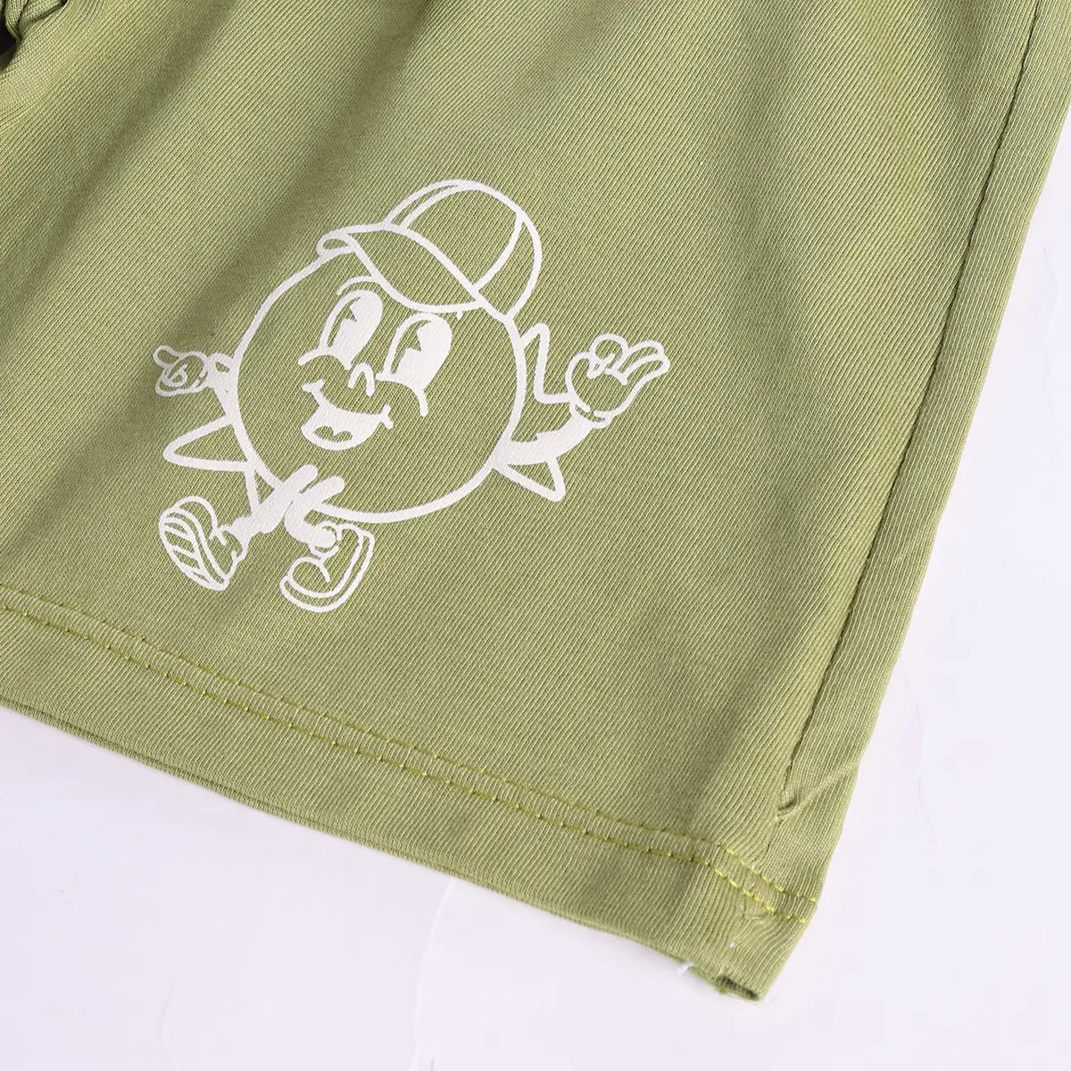 Boys Beige Typographic Printed Short Sleeve T-shirts With Elasticated Shorts Sets