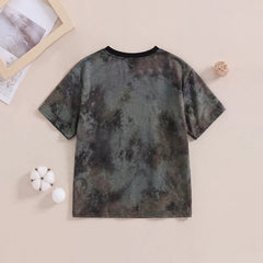 Boys Black Bear Print Short Sleeve T-Shirt