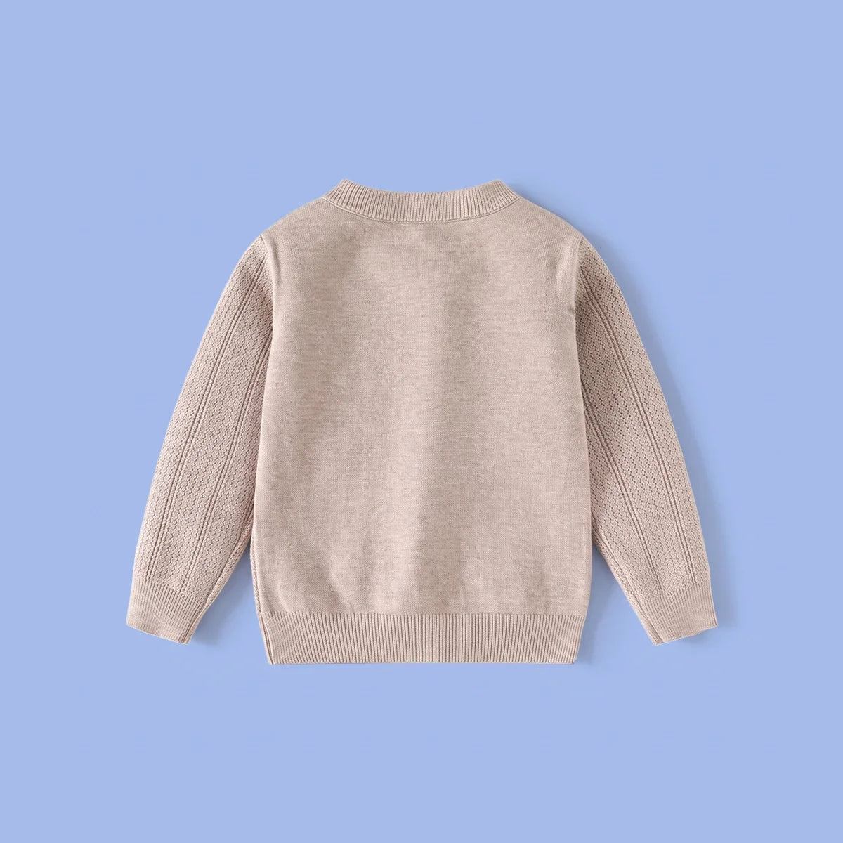 Boys Beige Jacquard Long Sleeve Sweater