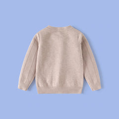 Boys Beige Jacquard Long Sleeve Sweater