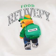Boys Bag-pack Appliqued T-Shirt With Green Shorts Set