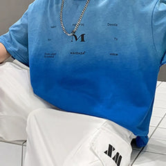 Boys Blue Ombre Print T-Shirt With Shorts Sets