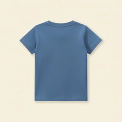 Boys Blue Dinosaur Printed Short Sleeves T-shirt