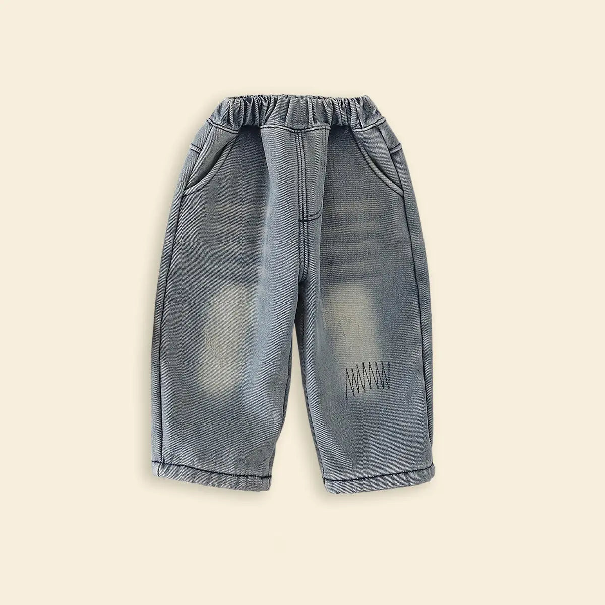 Boys Black Sweater Vest With Checked Shirt & Denim Pant Sets