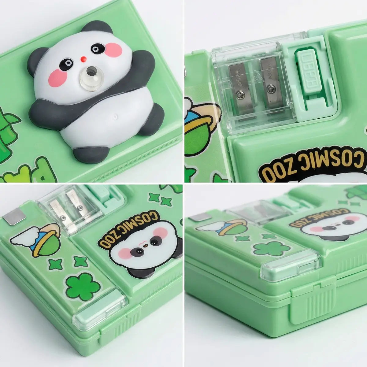 3D Squishy Panda Pop Eye Magnetic Pencil Box for Kids