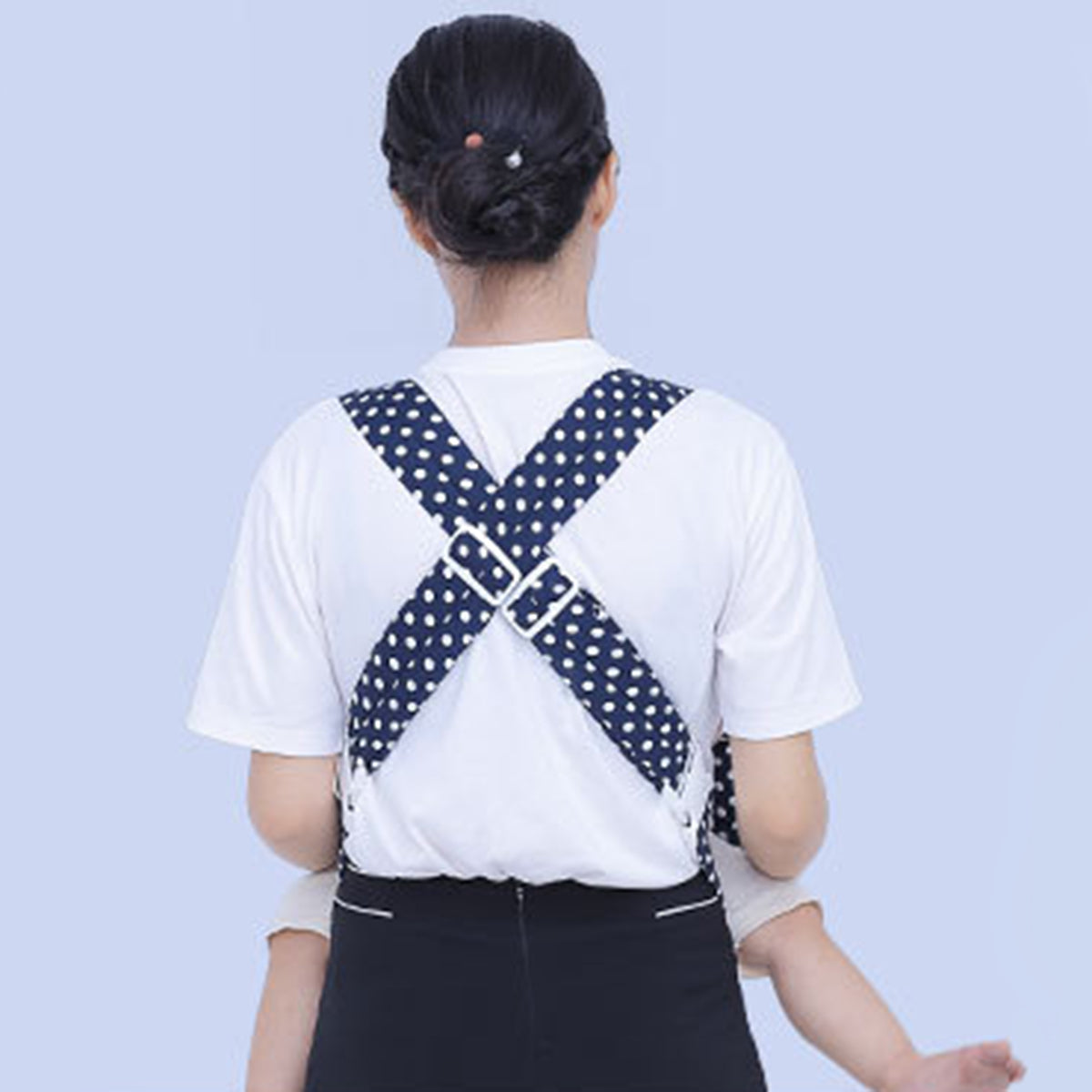 Baby Navy Blue Polka Dot Carrier with Four Clips