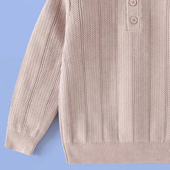 Boys Beige Jacquard Long Sleeve Sweater