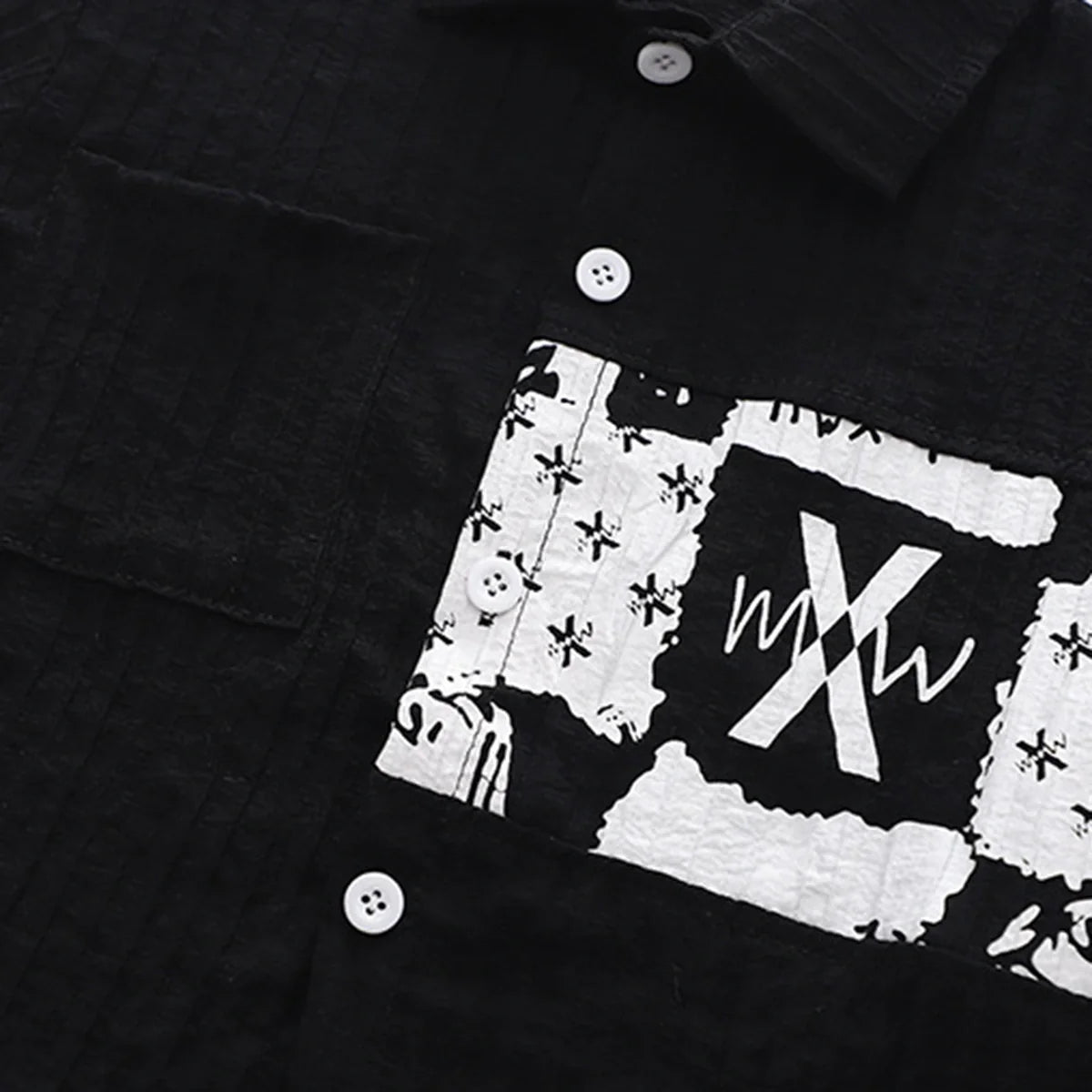 Boys Black Typographic Printed Short Sleeve Shirt With Elasticated Shorts Sets