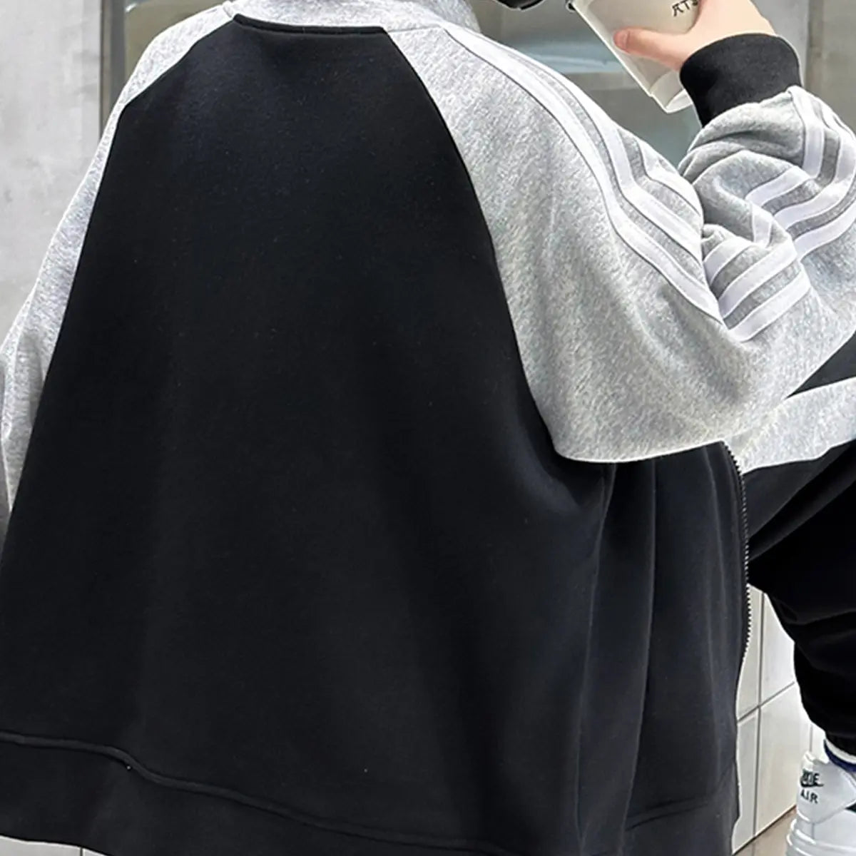 Boys Black Embroidered Sweatshirt With Jogger Sets